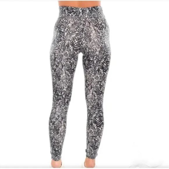 Spanx Faux Leather Snake Shine Leggings in Grey Snake - Picture 6 of 16